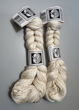 Classic Elite PREMIERE Yarn WHITE 5216 Cotton/ Tencel blend 50gr ea. Set of 2