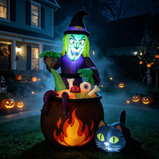 6Ft Inflatable Halloween Witch Outdoor Yard Decoration