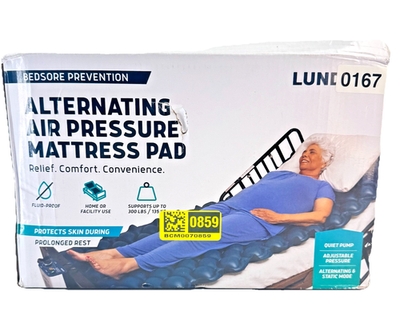 #ad Lunderg Alternating Air Pressure Mattress Pad Bed Sore Prevention Pump System Ne $31.45