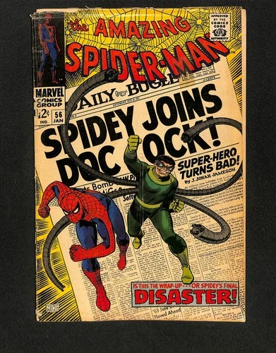 Amazing Spider-Man #56 GD- 1.8 Doctor Octopus Appearance! Romita Cover!
