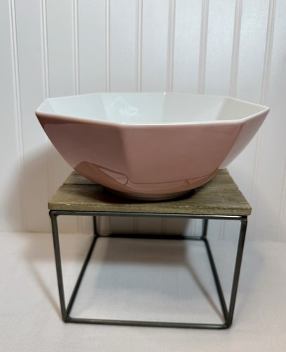 Fitz and Floyd Rondelet Peach Pink 9”Octagonal Large Serving Bowl 1975 Japan - Picture 4 of 14