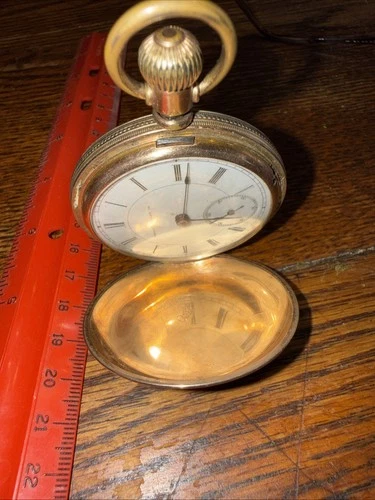 New ListingAntique Illinois Pocket Watch Stamped Warranted On Both Covers Non Working