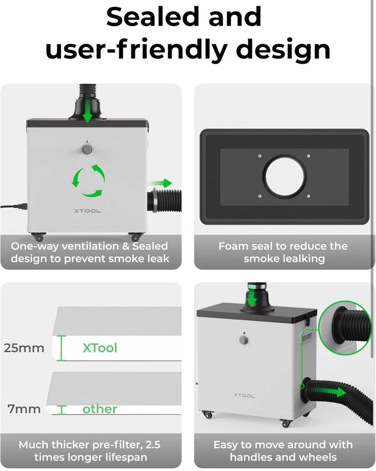 xTool Purificador de Humo para xTool D1/D1 Pro/M1/P2 Grabador Láser Cortador Foto 4 de 4