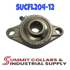 Premium SUCFL204-12  3/4" Bore Stainless Steel 2-Bolt Flange Unit