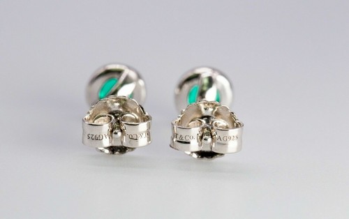 Tiffany & Co. Sterling Silver Elsa Peretti Color By The Yard Tsavorite Earrings - Picture 2 of 4