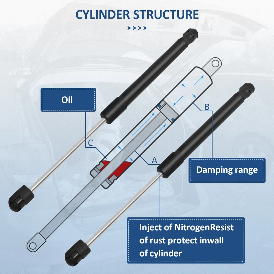 For 2005-2009 Jaguar Super V8 XJ XJ8 XJR Qty 2 Hood Lift Support Shocks Struts Foto 2 de 4