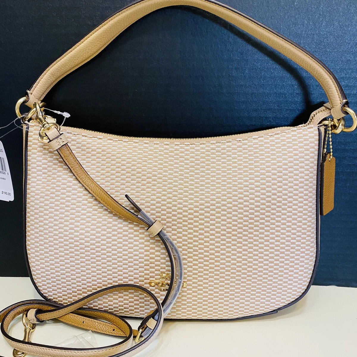 Coach Legacy Jacquard Chelsea Crossbody BEECHWOOD Leather 28892 NEW 195