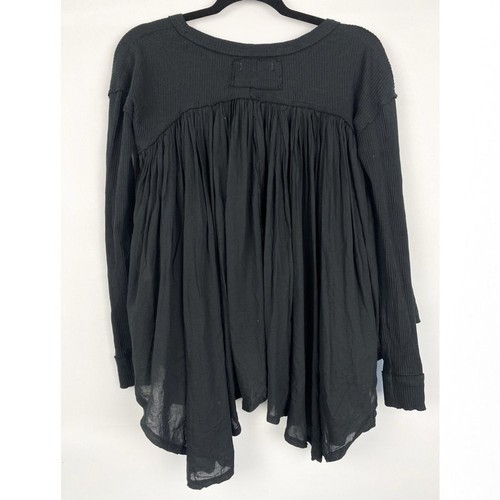 Top tunica lirico Free People XS blusa nera asimmetrica strega capricciosa nuovo con etichette - Foto 6 di 10