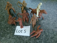 8 Chubby cowboys and 3 Chubby horses Marx 1950s figures Western Town Ranch Lot 5