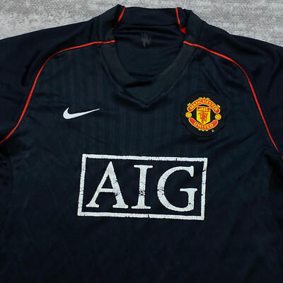 【希少】NIKE Manchester United ロゴ Manchester United 02-04 NIKE Home Football T Shirt Men's Size XL