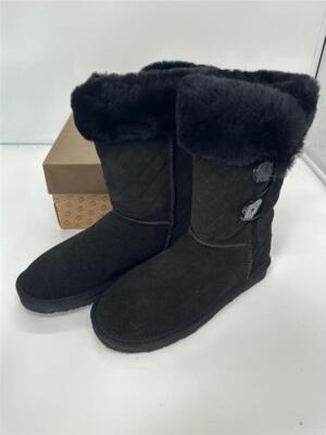 Lamo Damenstiefel Wern Standardpassform schwarz UK Größen 3 bis 7 geknöpfte Kordel