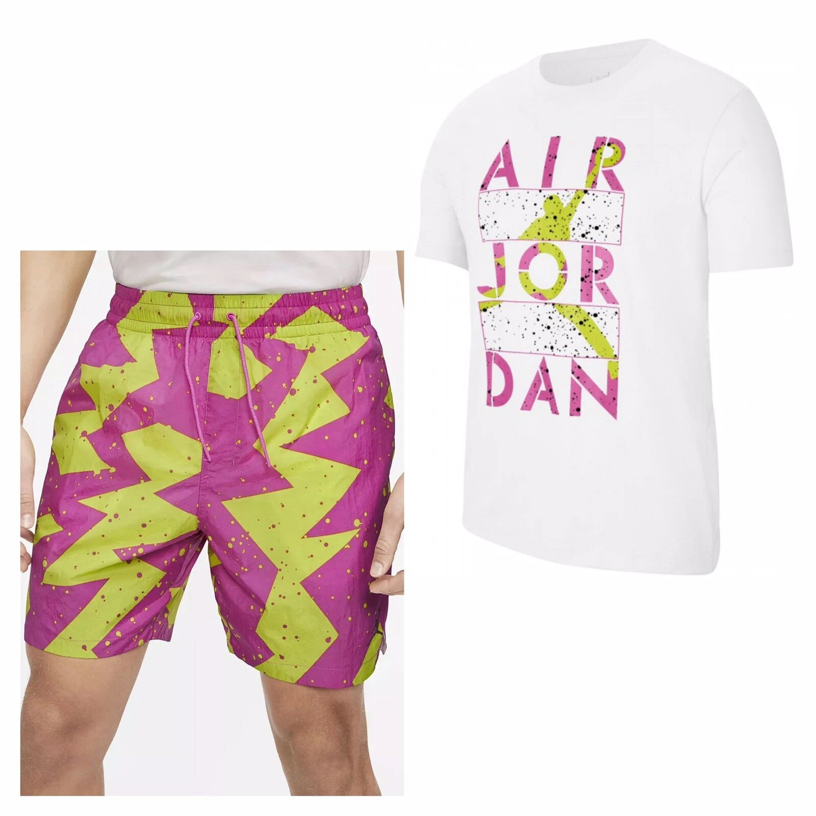 Pantaloncini e t shirt Nike Jordan Poolside piccoli nuovi ~ CZ8536 623