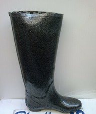 143 COLORS OF CALIFORNIA STIVALE DA PIOGGIA PER DONNA BLACK GLITTER COD. HC.RB05