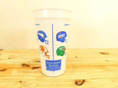 Vintage Long John Silver Coca Cola AFC 1988 Souvenir Plastic Cup NFC