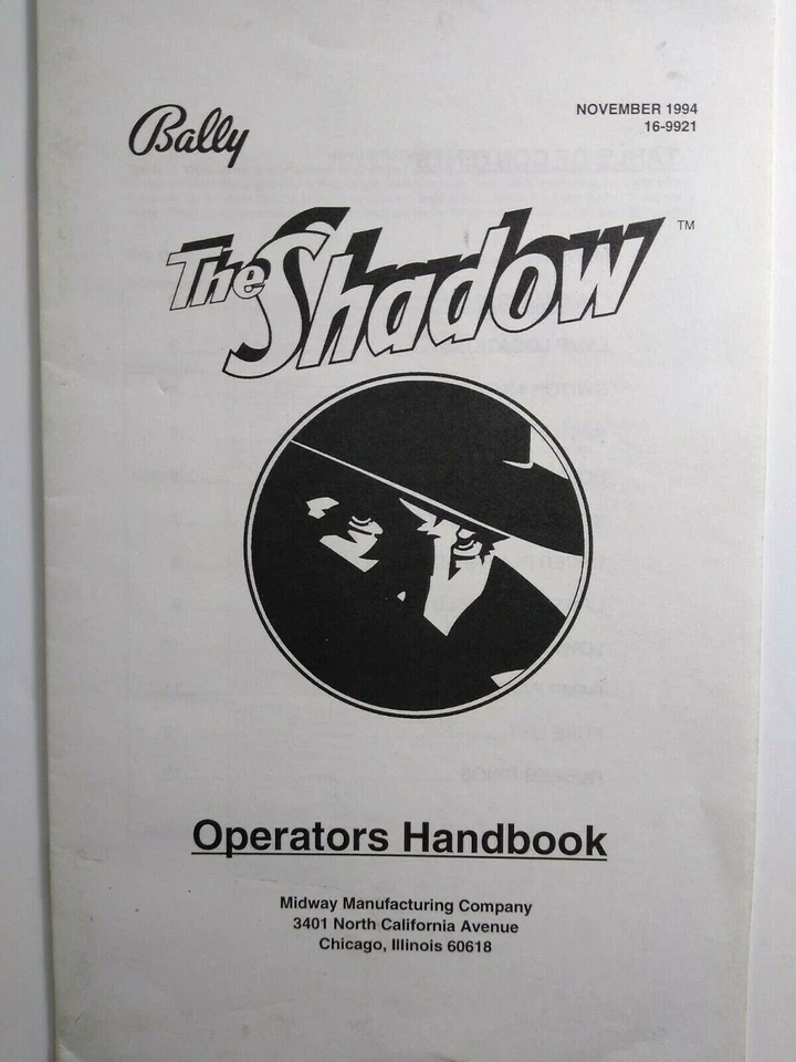 The Shadow Pinball Machine Handbook Original 1994 Game Mini Booklet UNUSED - Image 4 of 4
