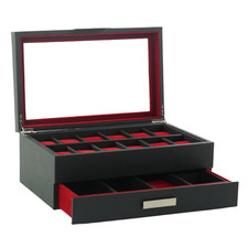 Organizador de cuero Decorebay multiusos, 12 relojes y joyas - My Darling