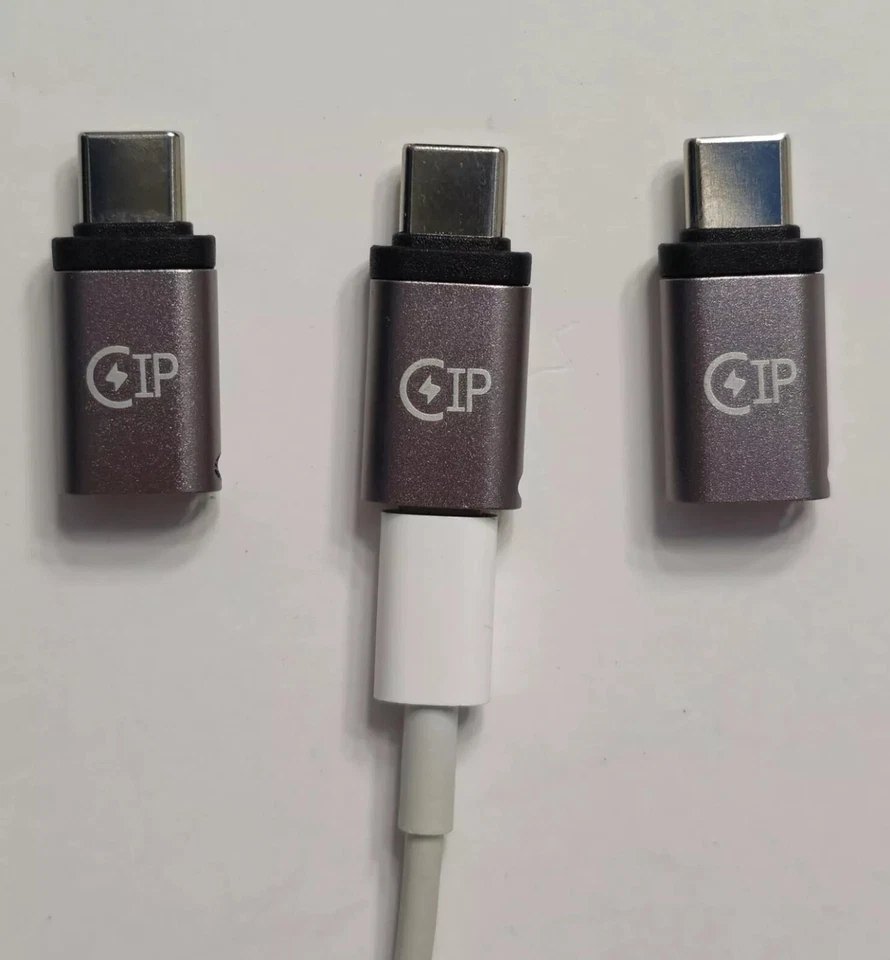 3 Pack Iphone 15, 16 & 17 Series 8 pin to usb c adapters For Light-ning Cables - Image 2 of 4