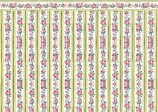 DOLLS HOUSE SELF-ADHESIVE WALLPAPER MATTE MINIATURE 1/12th SCALE (LANDSCAPE)