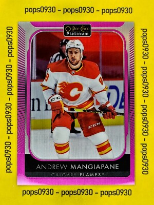 Andrew Mangiapane, Calgary Flames, 2022, O-Pee-Chee Platinum, matte pink, #9