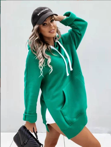 Women's Oversized Hoodie Dress Pullover Sweatshirt Tops Kangaroo Pocket Sweater - Bild 15 von 24