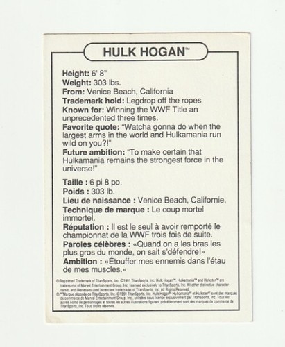 1991 Swanson Wwf Hulk Hogan Hulkamania Hulkster Python Power Wrestling Icon Vtg - Foto 2 di 2