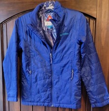 Columbia Kids Youth Jacket Medium 10 12 Blue Omni Heat Zip Outdoor