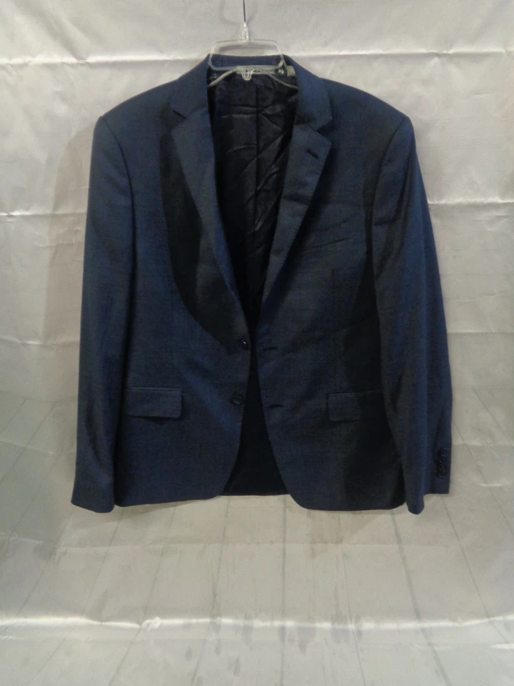 DKNY Hombre Chaqueta Azul Marino Abrigo Deportivo 100% Lana Natural Elastizado Dos Botones 40L Foto 2 de 4