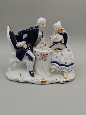 victorian Bohemia  Afternoon Tea  Porcelain Table figure couple 8.5x7x5