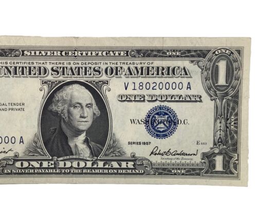 1957 $1 Silver Certificate Serial # V 18020000 A