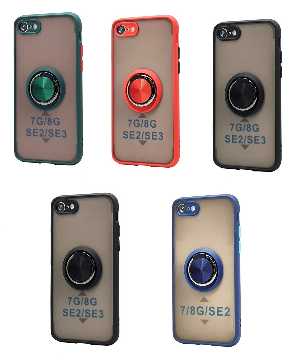TPU Case with Magnetic Ring Matte Clear Back Shockproof for iPhone  7G/8G/SE2/SE3