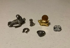 Lot of small figures, Rawcliffe Pewter, metal. Seal, Dog, Horseshoe, Ring, Pig