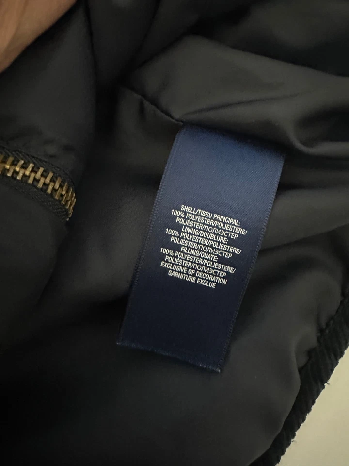 POLO RALPH LAUREN navy blue diamond quilted full zip jacket Girl's L 12 - 14 - Image 4 of 4