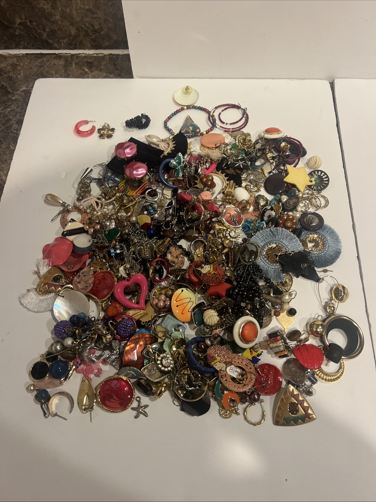 Vintage Costume Jewelry Earrings Bulk Lot Approximately 3 Lbs
