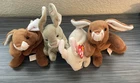 NOS Vintage 1990's  Retired TY Beanie Babies With Tags  Lot Of 4 Bunnies