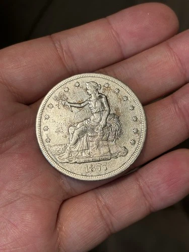 1877 S Trade Dollar Cleaned