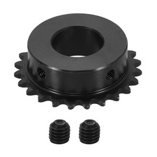 25 Chain Roller Sprocket 20mm Bore, 24 Tooth with Set Screws, Black