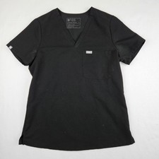 FIGS Technical Collection Catarina One-Pocket Black Scrub Top Women's Small