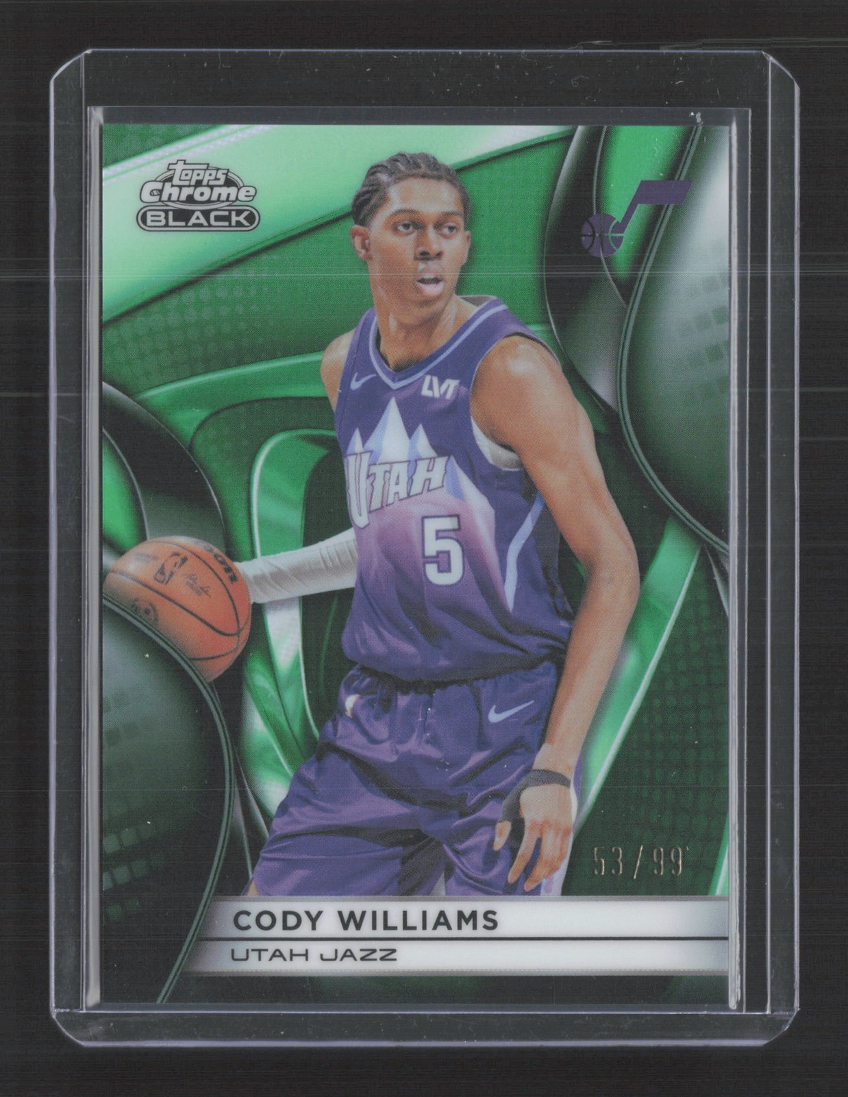 2025-26 Topps Chrome Black #92 Cody Williams Green Refractor #/99