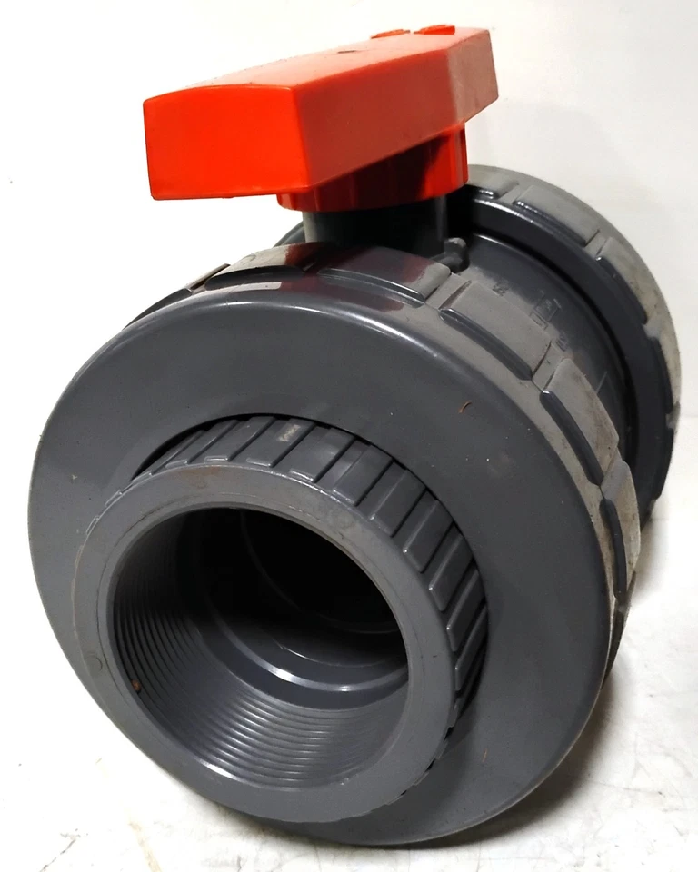 NIBCO Chemtrol T45TB-V 3" Threaded PVC Tru-Bloc True Union Ball Valve - Image 3 of 4