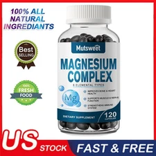 Magnesium Citrate Taurate Oxide COMPLEX Supplement 120pcs High Absorption