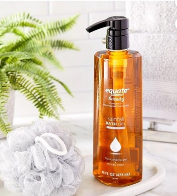 Equate Beauty Refreshing Rainfall Bath Gel, 16 fl oz, All Purpose Body Wash