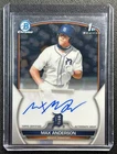 MAX ANDERSON 2023 BOWMAN CHROME DRAFT #CDA-MA AUTO 1ST PROSPECT TIGERS