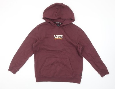 Vans Jungen Burgunder Hoodie Large Pullover Baumwolle Grafik Logo Sweatshirt