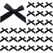 30 Pcs Black Hair Bows for Women, Mini Bowknot Ribbon Barrettes 