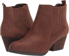 Bella Vita Lou Bootie Womens US 7 Brown Block Heel Pull On Chelsea Boots LION521