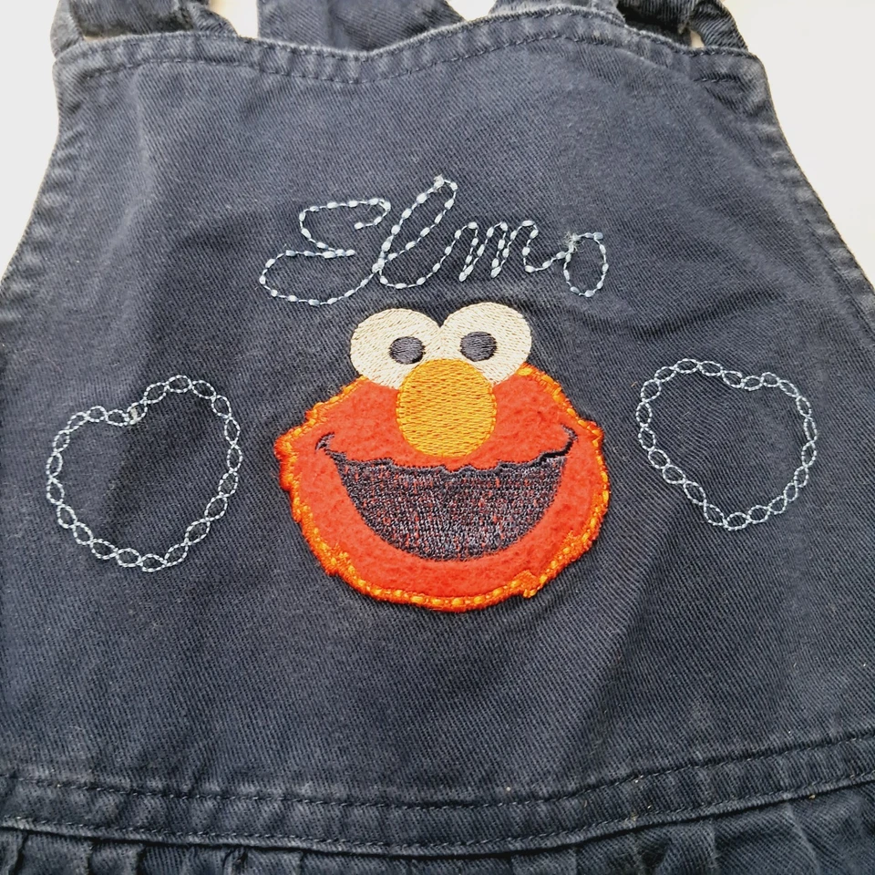 Mono corto Sesame Street Elmo niñas pequeñas 5T 5 de colección Y2K lazo bordado  Foto 4 de 4