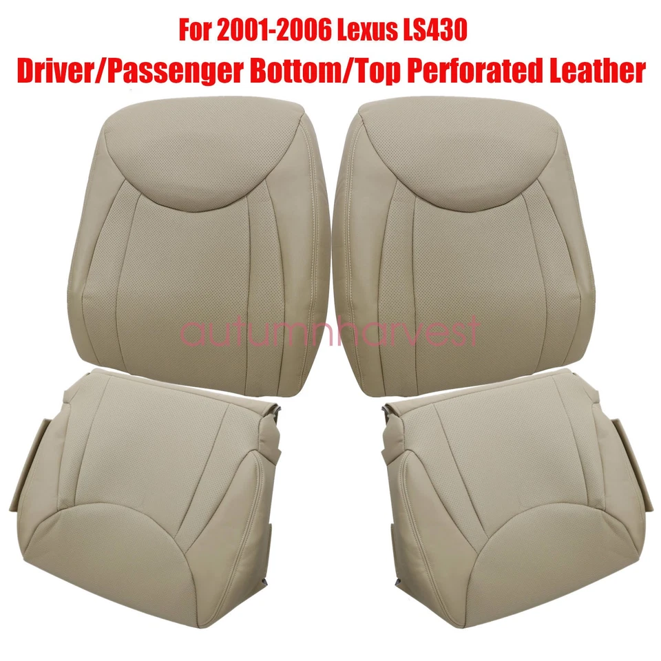 Front Driver / Passenger Perforated Leather Cover Tan For Lexus LS430 2001-2006 - Изображение 2 из 4