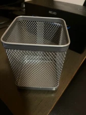 TRU RED Stackable Wire Mesh Pencil Cup/Pencil Holder Silver TR57576