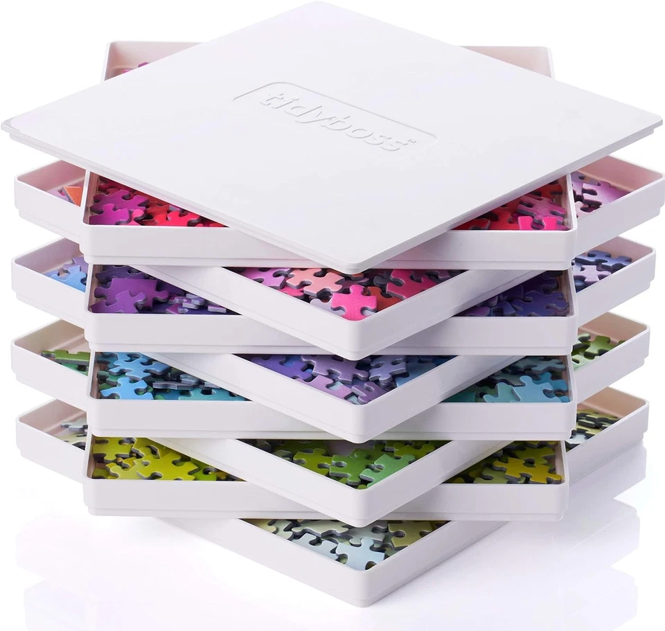 Bandejas de classificação de quebra-cabeças prontas para presente - Organize até 1500 peças de quebra-cabeça elegantemente - Imagem 3 de 4
