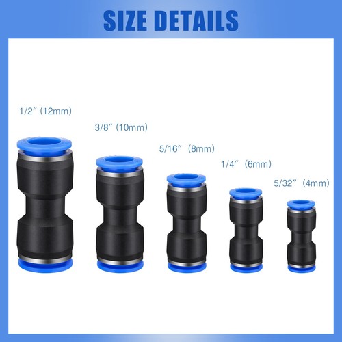 100 Pieces Air Hose Fittings Air Line Fittings Straight Push to link 4 6 8 10... - Picture 2 of 6
